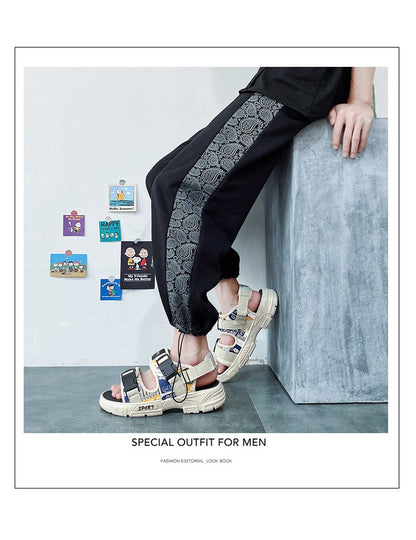 Summer Men's Sport Sandals Big Size 45 Slip on Casual Shoes for Men Outdoor Fashion Holiday Thick Sole Beach Sandals