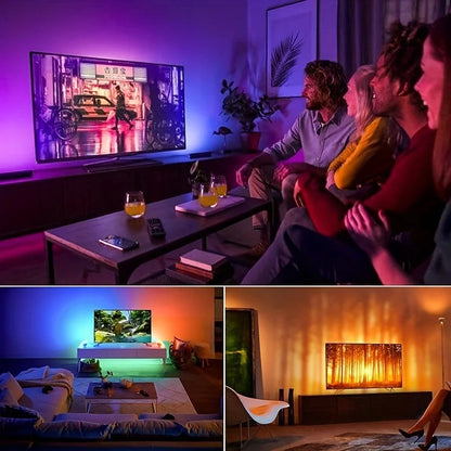1-40m LED Strip Lights for Room Decoration, APP + 44-Key Remote Music Sync, 5V USB RGB Flexible Tape for TV Backlight