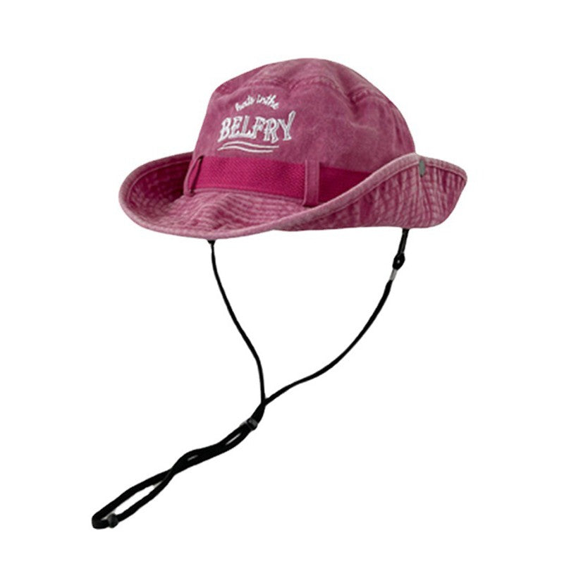 Chapéu de Montanhismo Masculino e Feminino de Algodão Lavado Vintage Bordado Chapéu de Pescador Proteção Solar para o Ar Livre Chapéu de Cowboy Ocidental