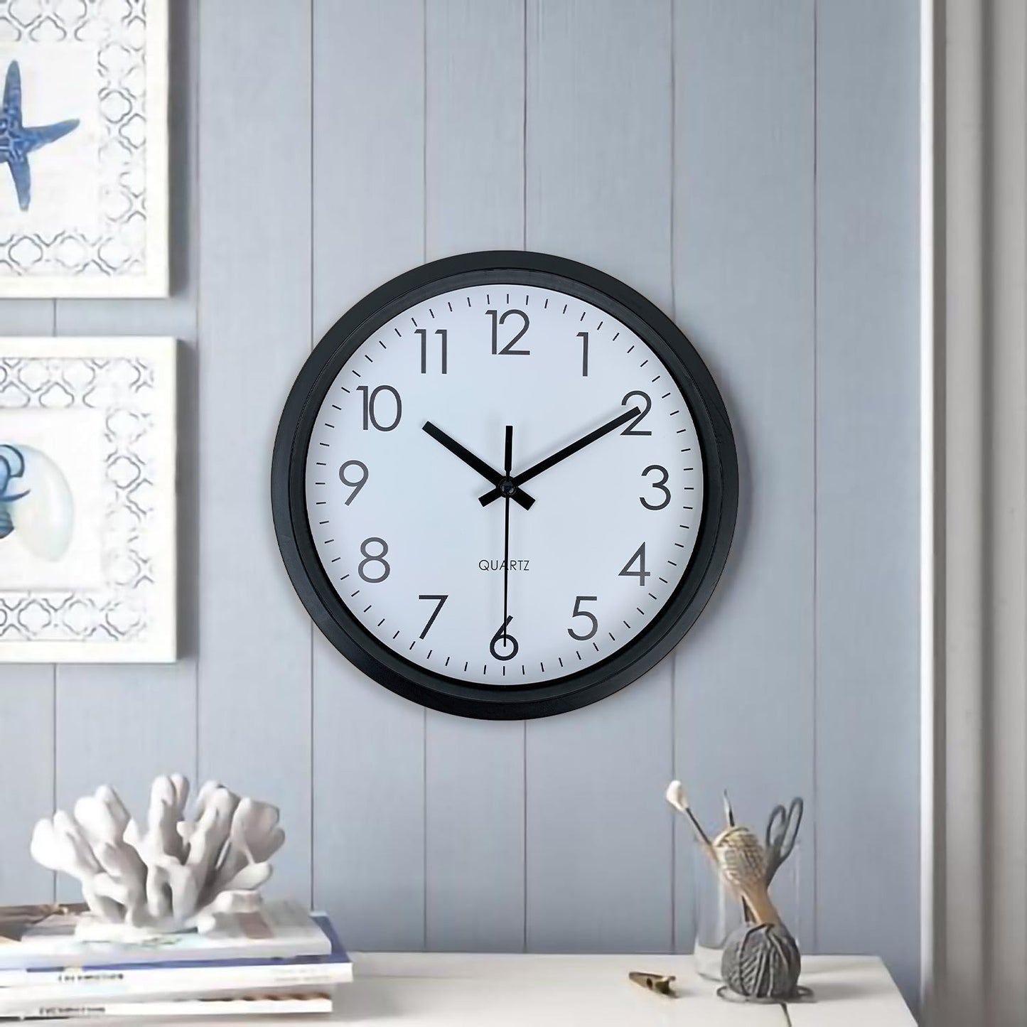 Modern simple wall clock, study, bedroom, living room, bathroom silent non-ticking wall clock, home wall decoration clock