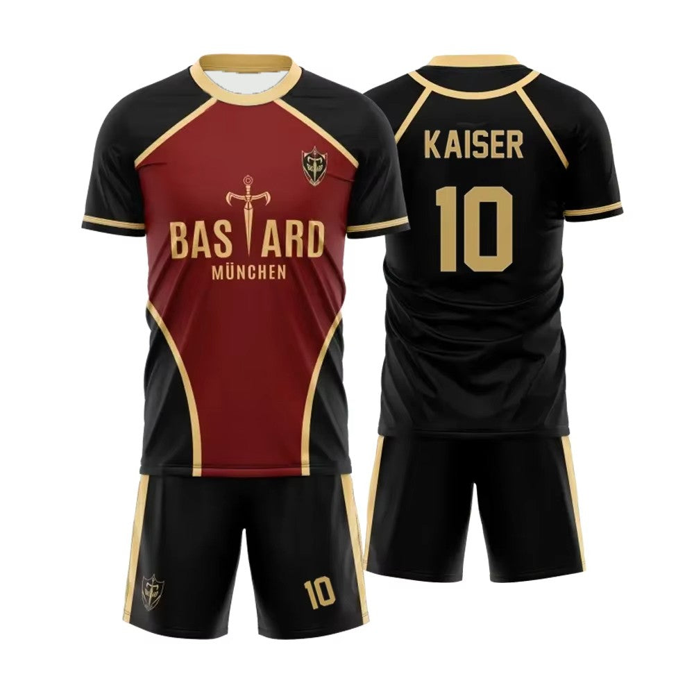 Blue Lock Anime Men Suits Futsal Vl Replika Bastard Munich Jersey Short Sleeve Shorts Set Men's  Women's Casual Sports T Shirt