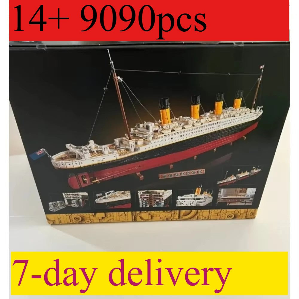 Com caixa original Filme-Série Titanic Grande Navio de Cruzeiro 9090 Peças Compatível com 10294 Blocos de Montar Brinquedos de Presente