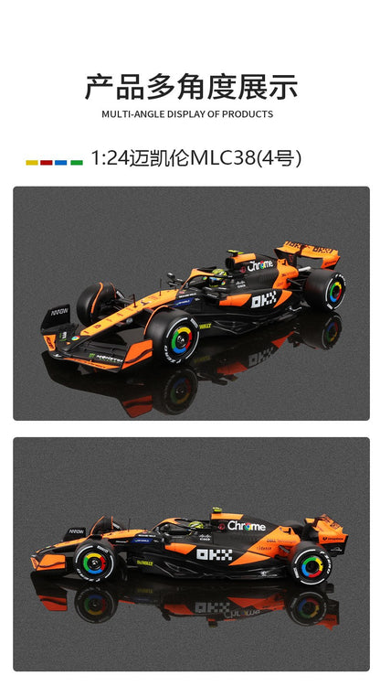 2025 Nova Chegada Bburago 1:24 MCL38 Mônaco MCL38 Mclaren 4# Lando Norris 81# Oscar Piastri Liga Modelo de Carro em Miniatura Fundido Brinquedo