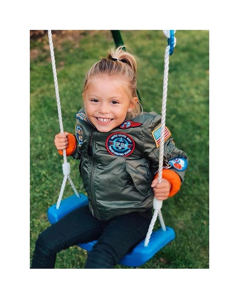 2023 Military Pilot Flight Quilted Winter Kids Toddler Clothes Boys Girls Satin Letterman Varsity Bomber Jacket with Patches