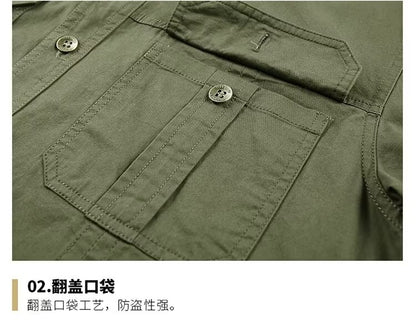 New Summer Men's Short Shirt Korean Casual Oversized Navy Blue Cargo Shirt Classic Retro Men Clothing Outdoor Sports Durable Top