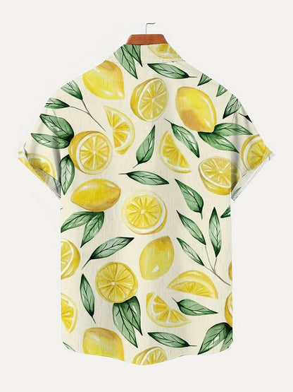 Fruit 3D Printed Fashion Men's Shirt Lemon Banana 3D Printed Summer Short Sleeve Hawaiian Shirt Beach Holiday Cool Casual Tops