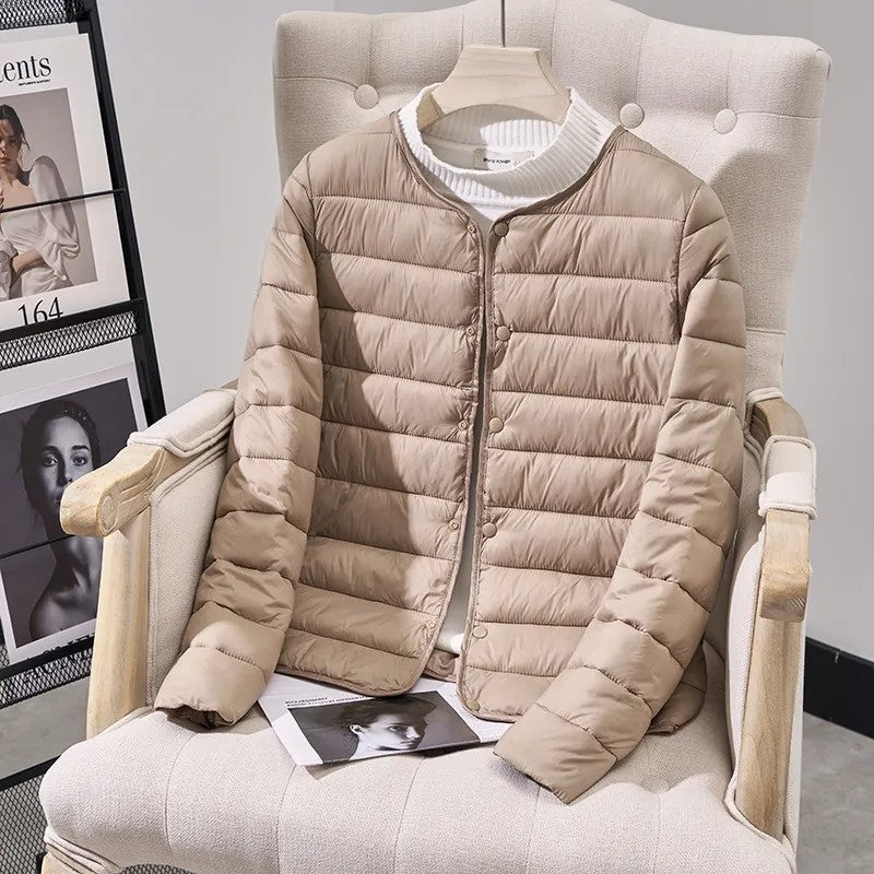 Women's Winter Parka 2025 Hooded Round Neck Down Cotton Jacket Ladies Korean Version Lightweight And Thin Loose Female Outerwear