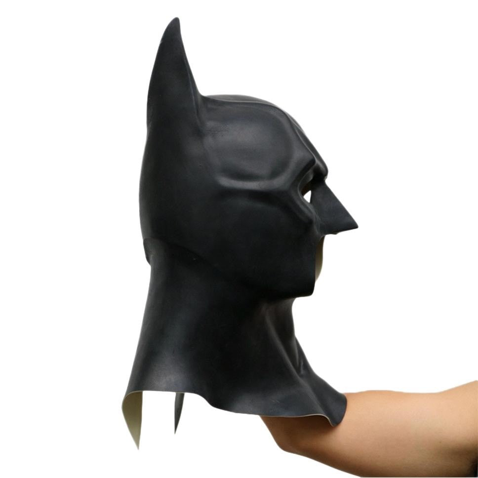 Black Bat Hero Latex Mask Full Head Superhero Costume Mask for Halloween Cosplay Carnival Party Adult