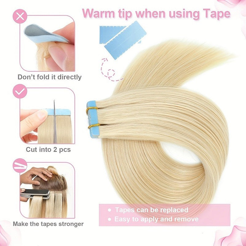 HAIRTIME Invisible Tape in Human Hair Extensions 613 Hair Seamless Human Hair Tape In Extension Human Hair