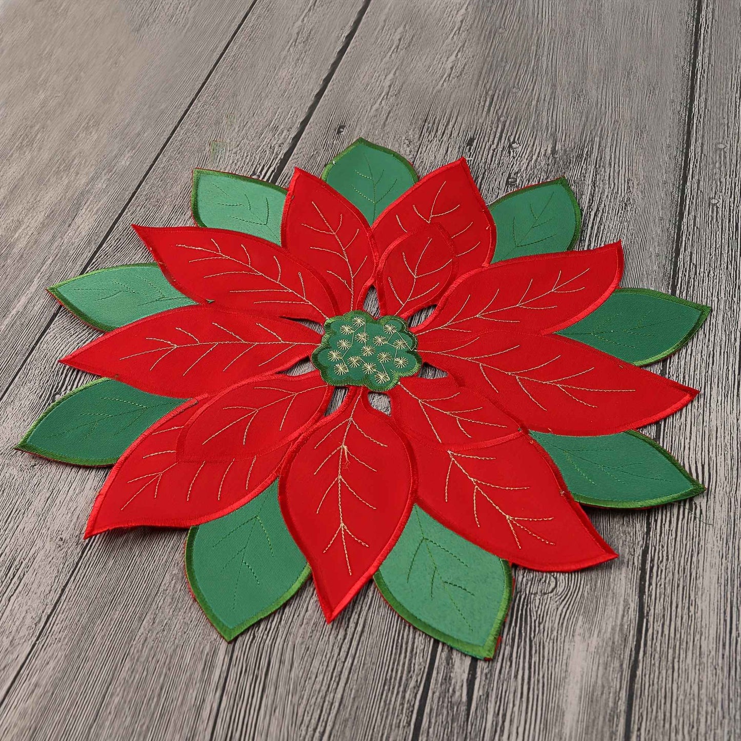 4/2PCS 35X35CM Christmas Embroidered Table Flag Tablecloth European Embroidered Placemat Modern Nordic Circular Cover Tablecloth