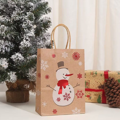 Christmas Kraft Paper Handbags 2026 Xmas Gifts Bag Merry Christmas Decor For Home Cristmas Navidad New Year Packing Bags