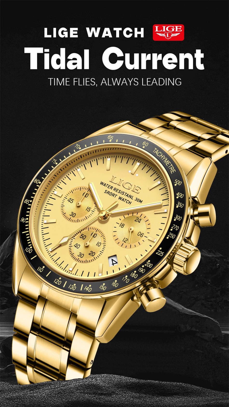 2025 LIGE Top Brand Luxury New Men Watch Quartz Man Watches Waterproof Luminous Watch for Men Date Chronograph Sport Wristwatch