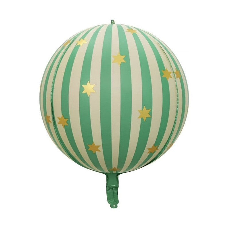 Merry Christmas Round Foil Balloons StripedStar Festive Ballons Party Birthday Home Decoration Supplies