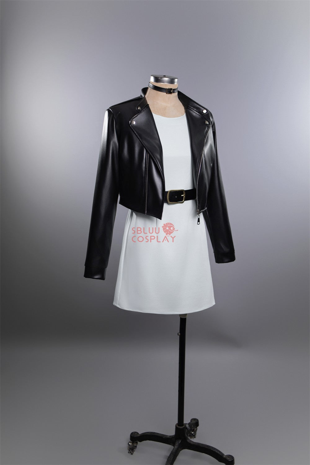 SBluuCosplay Tayama Yamada Cosplay Costume Smoking Behind the Supermarket PU Coat Dress Halloween Carnival Party Suit