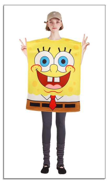 Cartoon SquarePants Cosplay Costume Sponge Patrickstar Jumpsuit for Women Girls Men Boys Halloween Carnival Party Costumes