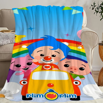 Manta de sofá, cama, quarto, macia e confortável, estampada com desenho P-Plim P-Plim, ideal para viagens e presentes.