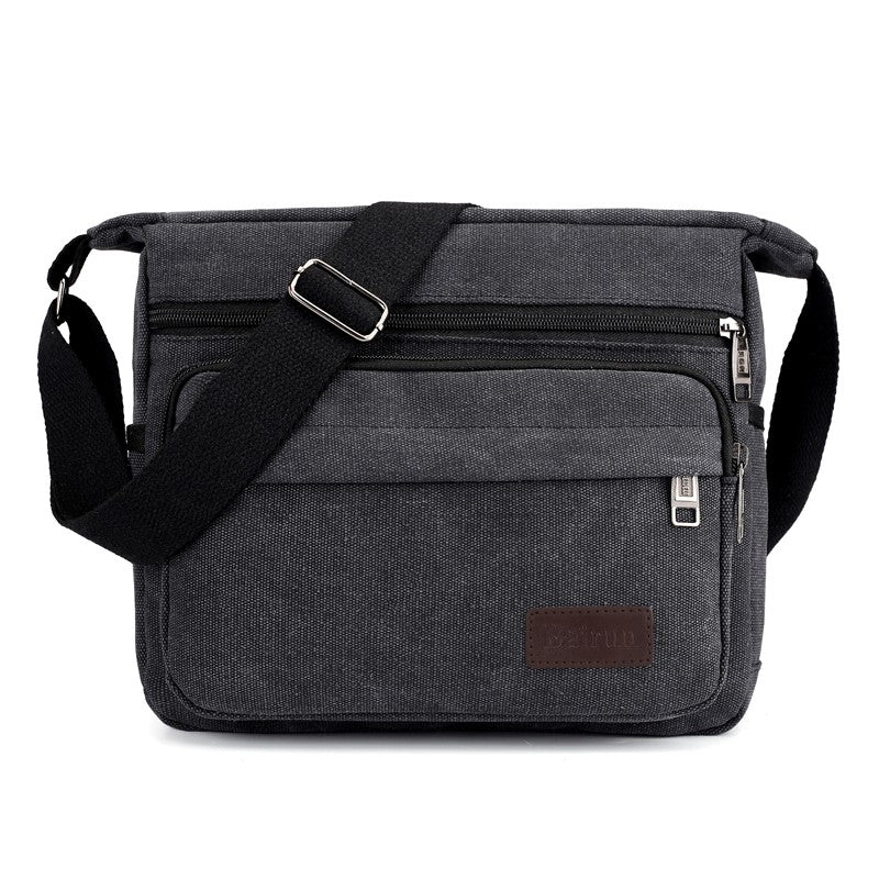 1 men's retro canvas crossbody bag, casual travel shoulder bag, outdoor sports shoulder bag with adjustable shoulder strap