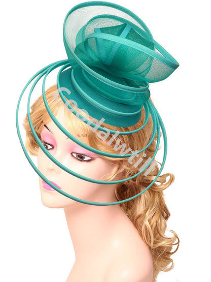 Chapéu Fascinator de Igreja Véu de Casamento de Malha Feminino para Festa Banquete Chapéu Boné Faixa de Cabelo Feminina Festa Chá Royal Ascot Chapéus Pillbox