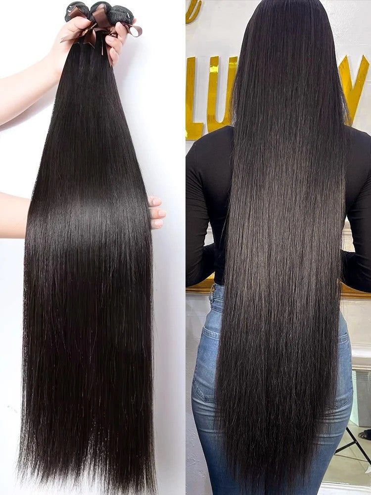Rosabeauty 30 32 40 Polegadas Pacotes 1 2 3 4 5 Liso Osso Brasileiro Cabelo Humano Remy Pacotes Extensões Tissage Para Mulheres