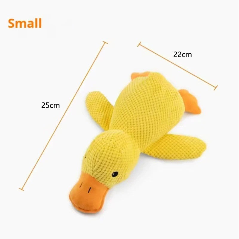 Brinquedo de Pelúcia de Pato Resistente a Mordidas para Cães Interativo Mastigação Limpeza dos Dentes do Filhote Grande Aliviador de Estresse para Animais de Estimação