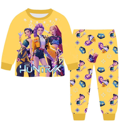 KPop Demon Hunters Movie Conjunto de Pijama Periférico Kawaii Manga Comprida Calça Comprida Anime Fantasia Brinquedo Infantil Presente de Natal