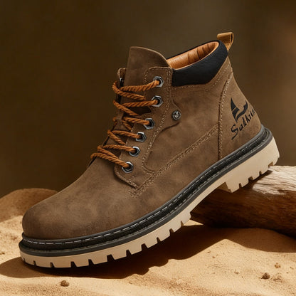 Classic Handmade Leather Men Boots Work Shoes Outdoor Hiking Boots Sneakers Hombres Botas Winter High Top Footwear Anti Slip