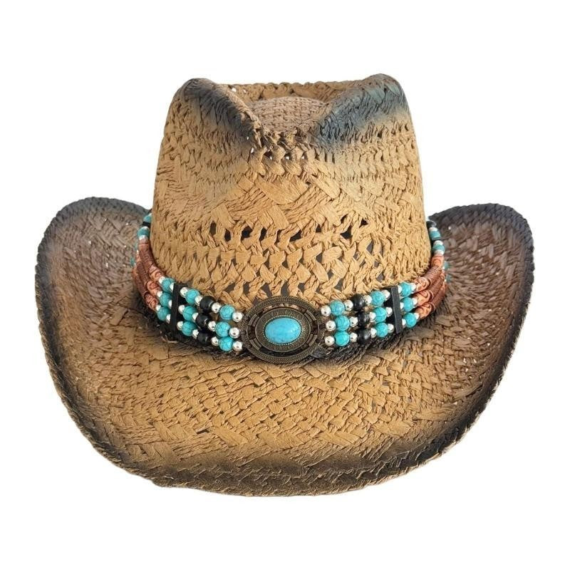 31BB Woven Straw Hat Beach Sun Hat Hollows Out Sunhat Stylish Wide Border Hat for Sun Resistances