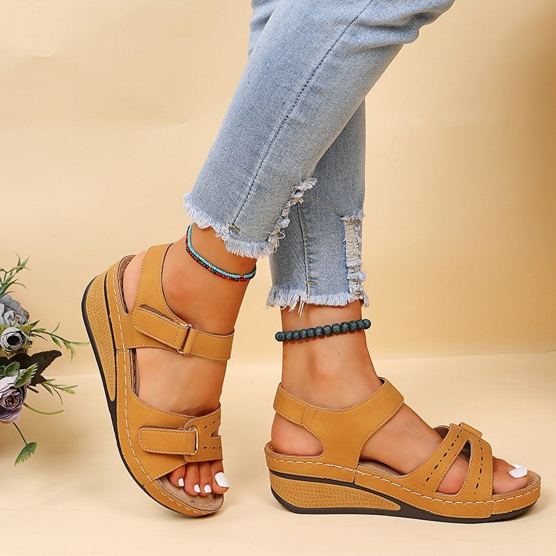 New Summer Trend Women Sandals Soft Bottom Wedge Heels Sandals Women Platform Sandalias Mujer Elegant Wedges Shoes for Women