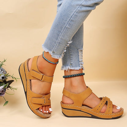 New Summer Trend Women Sandals Soft Bottom Wedge Heels Sandals Women Platform Sandalias Mujer Elegant Wedges Shoes for Women