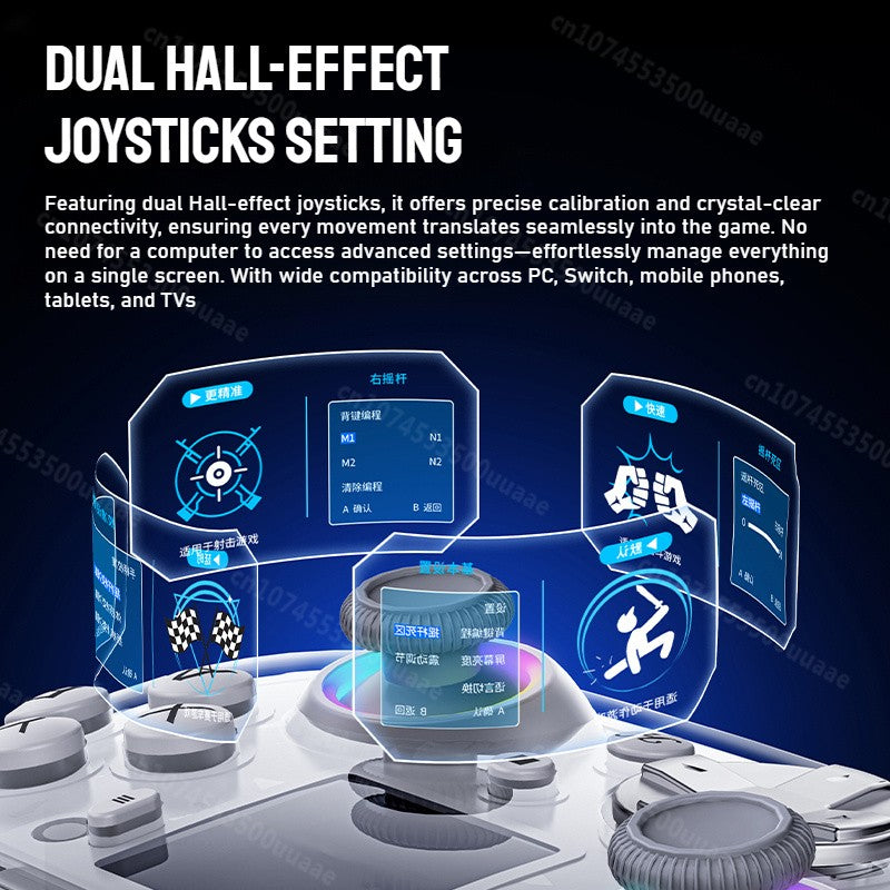 GUSGU G7 1.44-inch Smart Screen Wireless Controller 3 Modes for Switch PS4 IOS Android TV PC Tesla Gamepad, Same Product for X01