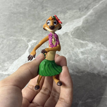 Disney Anime O Rei Leão Dançando Timão Boneco de Ação Colecionável 7CM PVC Estátua Topo de Bolo Presente de Aniversário para Crianças