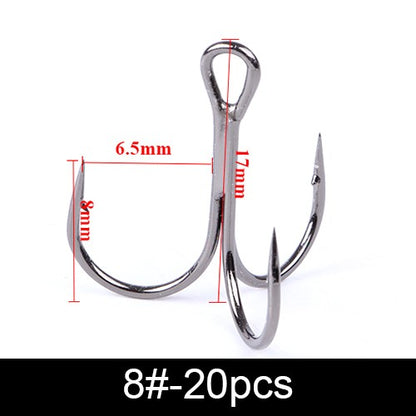 FTK Anzol de Pesca Bass com Três Pontas e Suporte para Isca, Suporte para Isca, Anzol de Isca, Conjunto de Anzóis de Manivela para Amarração de Mosca, Água Salgada, Anzol de Agulha para Pesca