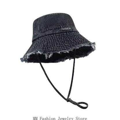 Fashionable Fabric Fabric Hat Adjustable Rope Hat for Women Spring Autumn Outdoor Activity Sun Protective Headwear