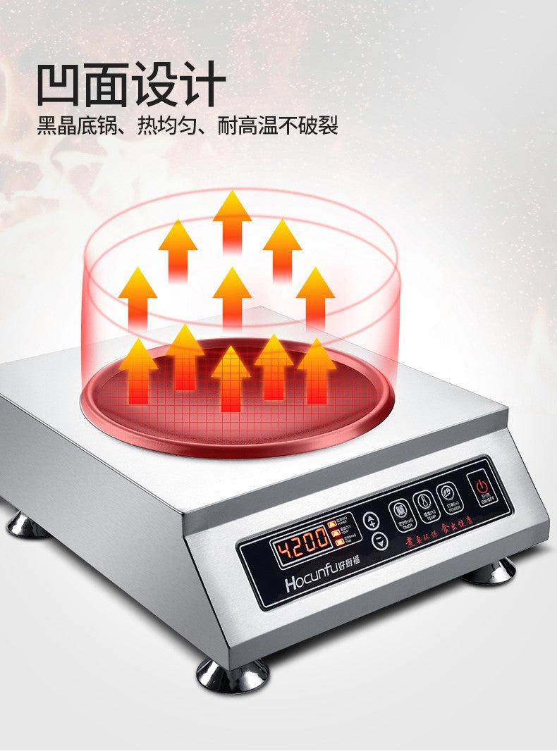 Fogão de indução comercial 3500W côncavo de alta potência fogão elétrico de fritar 4200W wok elétrico fogão de indução