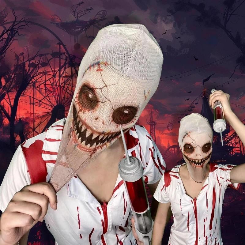 3D Digital Print Mask Creative Horror Cosplay Headscarf Halloween Party Hip Hop Headwear