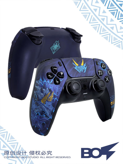 MH Foil Stamping PS5 Controller Shell Faceplate Cover with Touchpad for DualSense Controller, Replacement for BDM-010 to 050