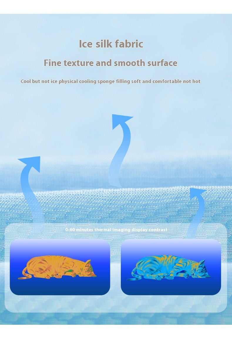 Tapete Gela Pet, Almofada de Seda Macia para Pet, Feito de Tecido Fresco de Grande Porte com Textura Delicada e Superfície Lisa, Adequado para Uso no Verão