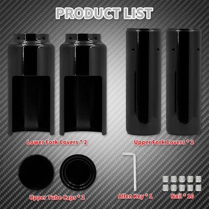 Kit de Capas Protetoras de Amortecedores Dianteiros para Harley Dyna Street Bob FXD Low Rider Fat Bob 2006-17