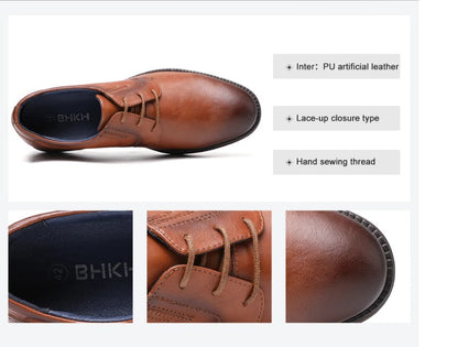 BHKH Male Sneakers Autumn/Winter traf Leather Men Casual Shoes Business Work Office Lace-up Dress shoes For Men Size47