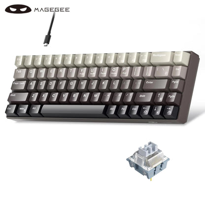 MageGee Portable 60% Mechanical Gaming Keyboard, MK-Box LED Backlit Compact 68 Keys Mini Wired Office Keyboard for Windows PC