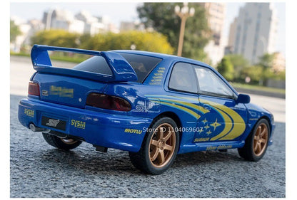 1:32 Subaru Impreza Modelo de Brinquedo de Carro Esportivo de Liga Leve, Carro Superesportivo em Miniatura Fundido com Luz e Som, Portas que Abrem e Fricção para Presentes Infantis