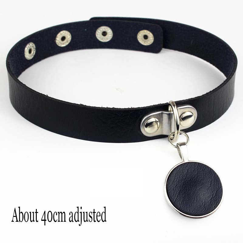 Woman Black Punk Choker Collar Necklace Sexy PU Leather Heart Lock Key Spike Chocker Gothic Cosplay Accessories Party Jewelry