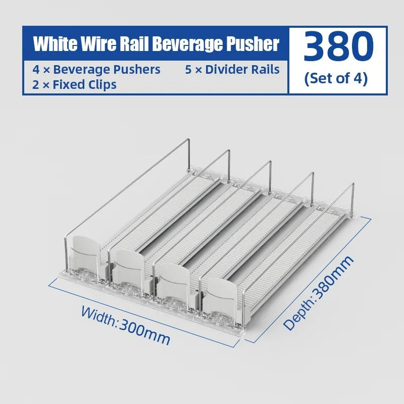 1-5pcs Automatic Beverage Pusher Supermarket Freezer Home Refrigerator Self-Sliding Track Organizer Cans Bottles Cola Drinks