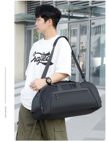 Custom logo large capacity travel bag for men waterproof sports outdoor travel bag print name hand luggage backpack with shoes