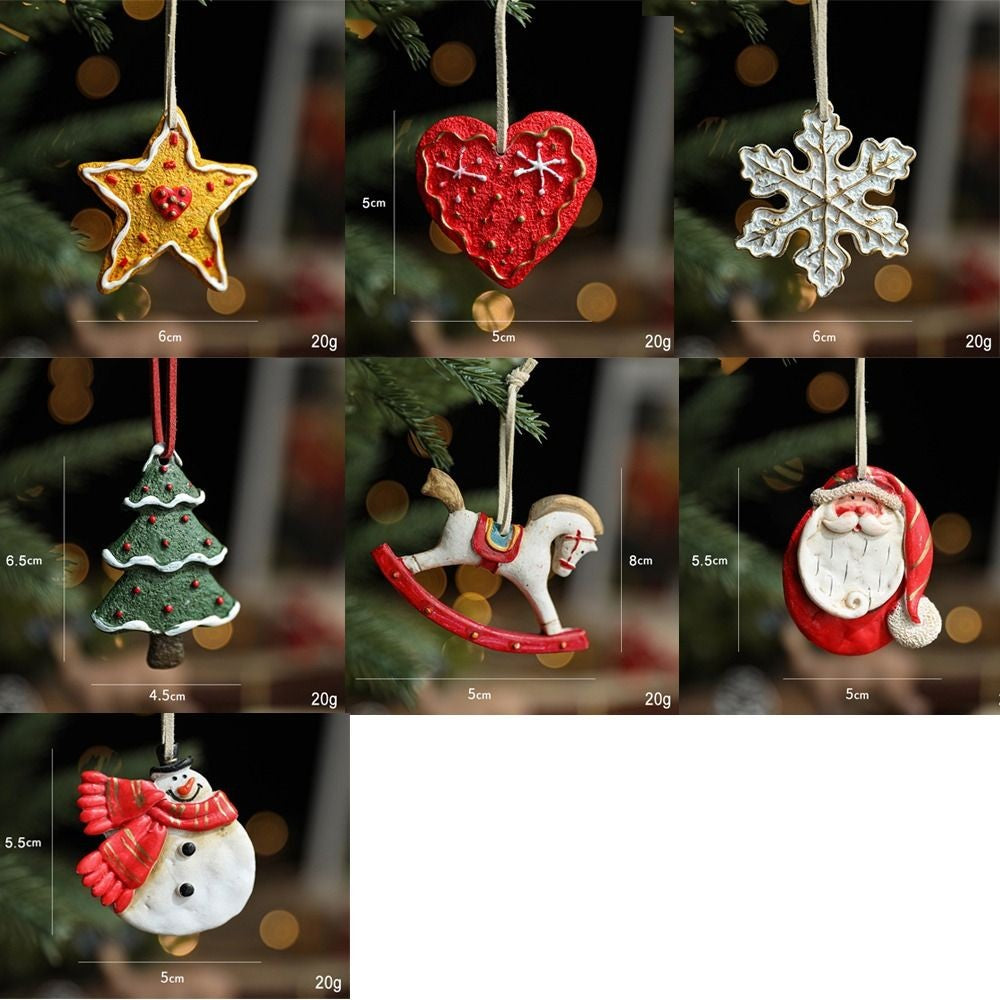 New Christmas Resin Pendant Horse Xmas Tree Decoration Christmas Socks Gift House DIY Kids Toys Gifts Xmas Ornaments