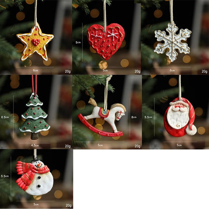 New Christmas Resin Pendant Horse Xmas Tree Decoration Christmas Socks Gift House DIY Kids Toys Gifts Xmas Ornaments