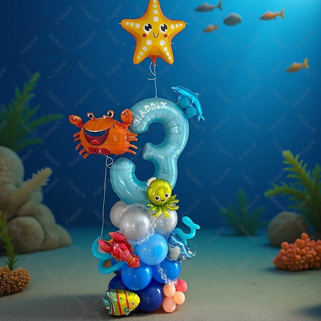 43Pcs Sea World Ocean Animal Balloons Set Birthday Party Decorations Kids Baby Shower Boy Under The Sea Party Supplies 2025