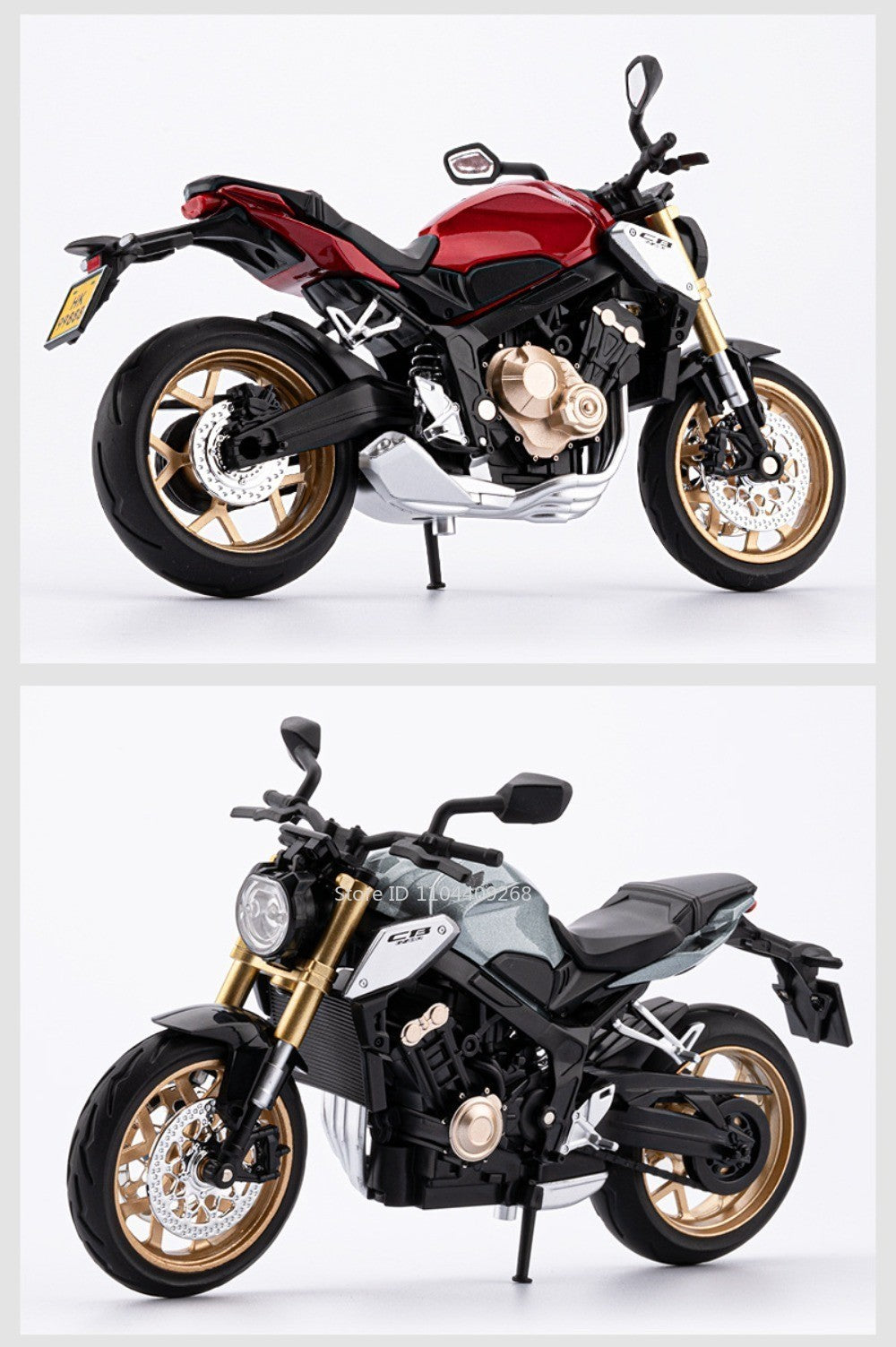 Escala 1:12 Honda CB650 HP4 Moto Modelo de Brinquedo Liga Fundida por Pressão Amortecedor Modelos de Moto de Corrida em Miniatura para Presentes Infantis