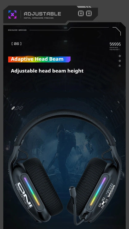 ONIKUMA Wireless Gaming Headset 2.4G/Wired/Bluetooth 3 Modes Bendable HD Mic Soft Ear Pads Immersive Sound for PC/PS4/5 GT808