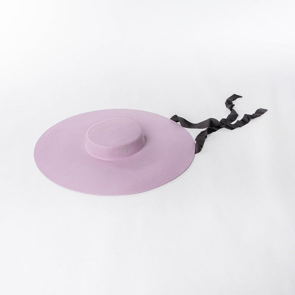Chapéu de feltro de lã de 4cm de altura, aba grande de 15cm, chapéu fedora de copa rasa para homens e mulheres, chapéu de aba grande novo.